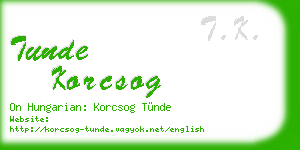 tunde korcsog business card