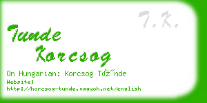 tunde korcsog business card